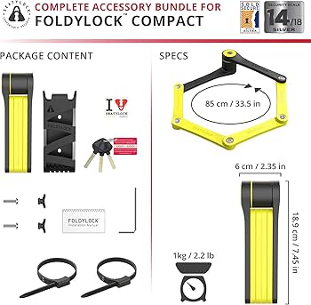 Amazon.com: Seatylock FoldyLock Compact Folding Bike Lock - Award