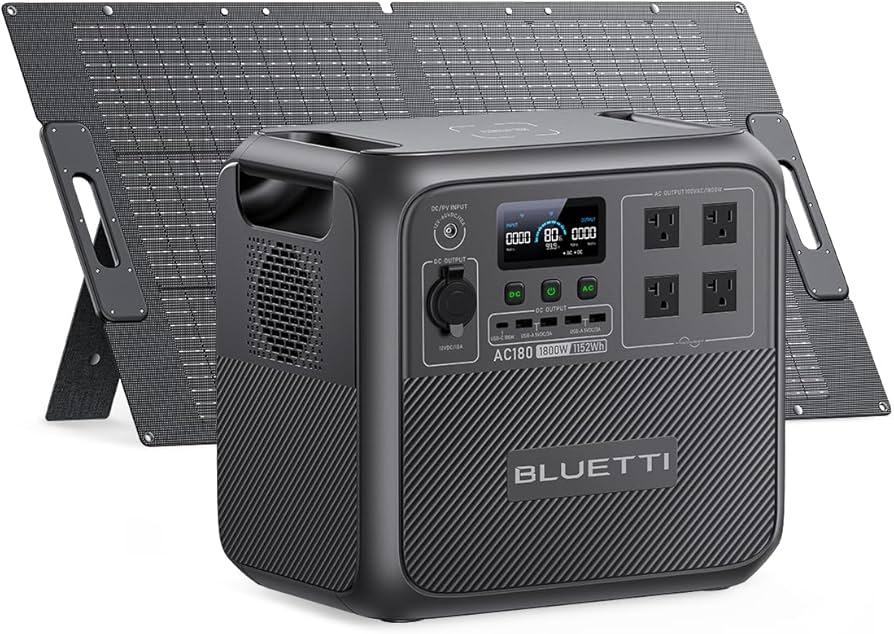 Amazon.co.jp: BLUETTI ポータブル電源 ソーラーパネルセット AC180