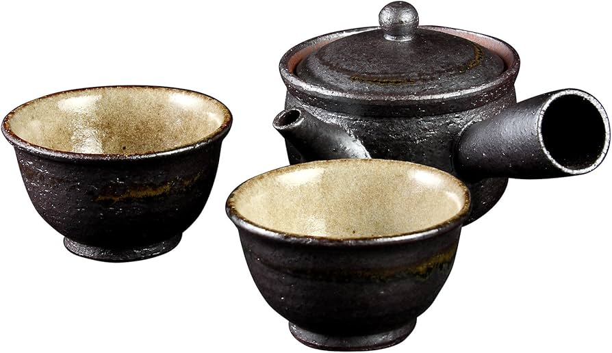 Amazon.co.jp: ヤマ庄陶器 信楽焼 Sumi‐iro ふたり茶器 Sum-3 : ホーム