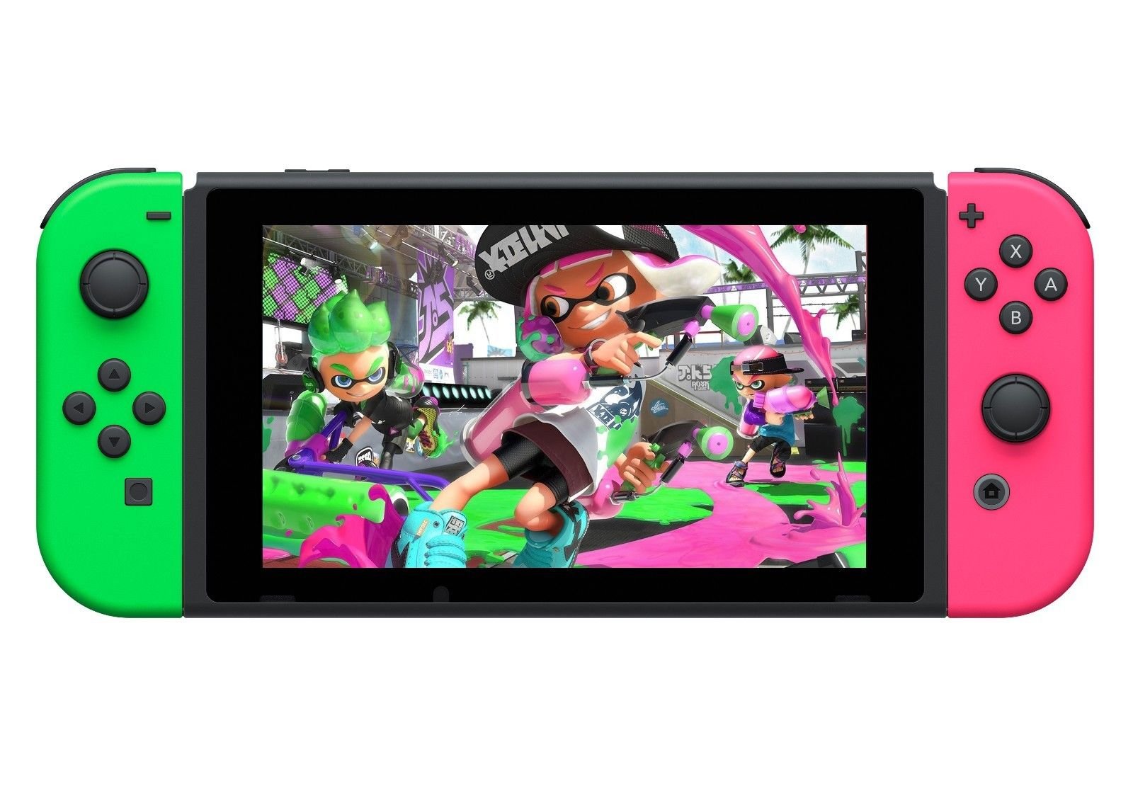 Nintendo Switch Hardware with Splatoon 2 Neon Green/Neon Pink Joy