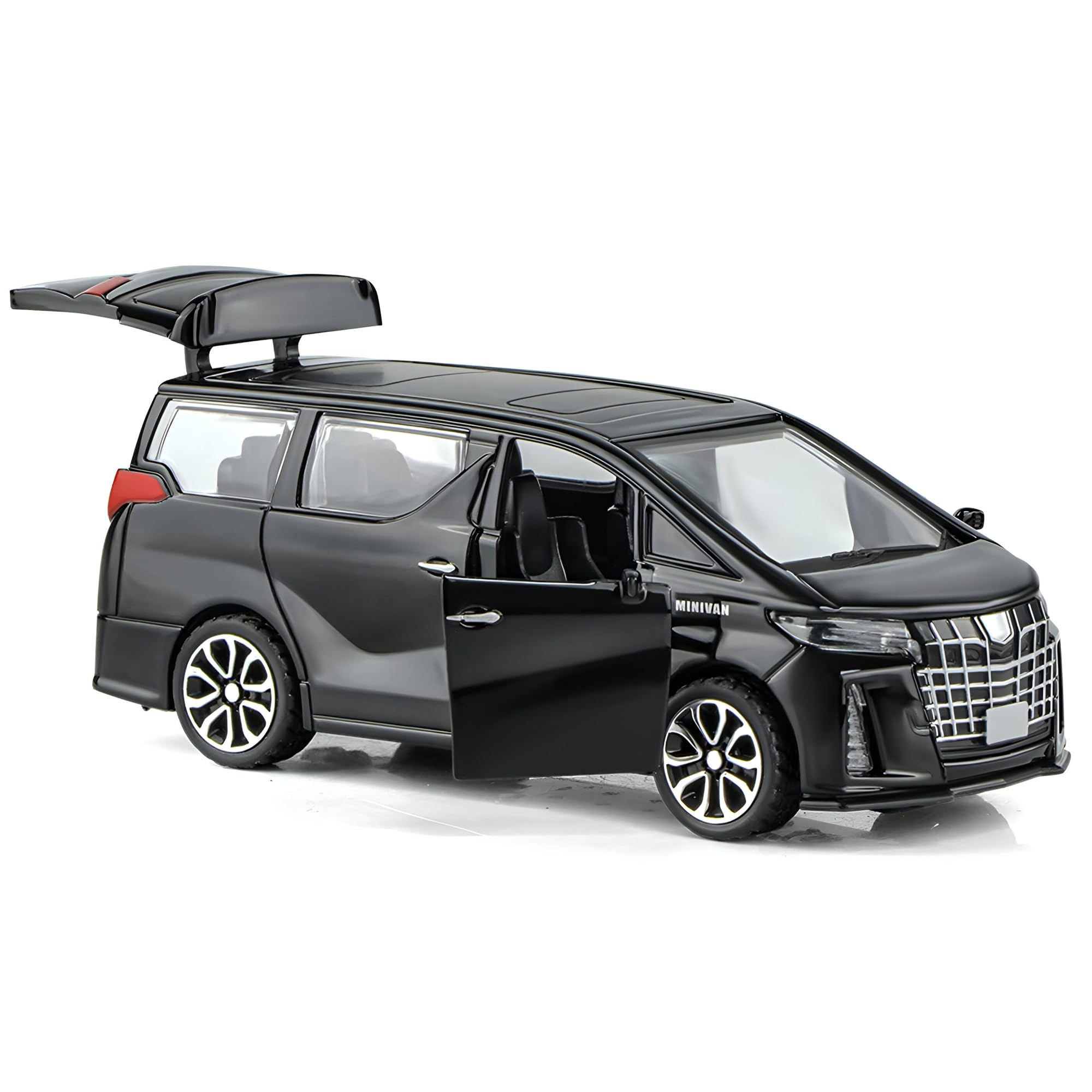 Toyota Alphard Diecast Toy Car - Openable Doors, Push Back Action