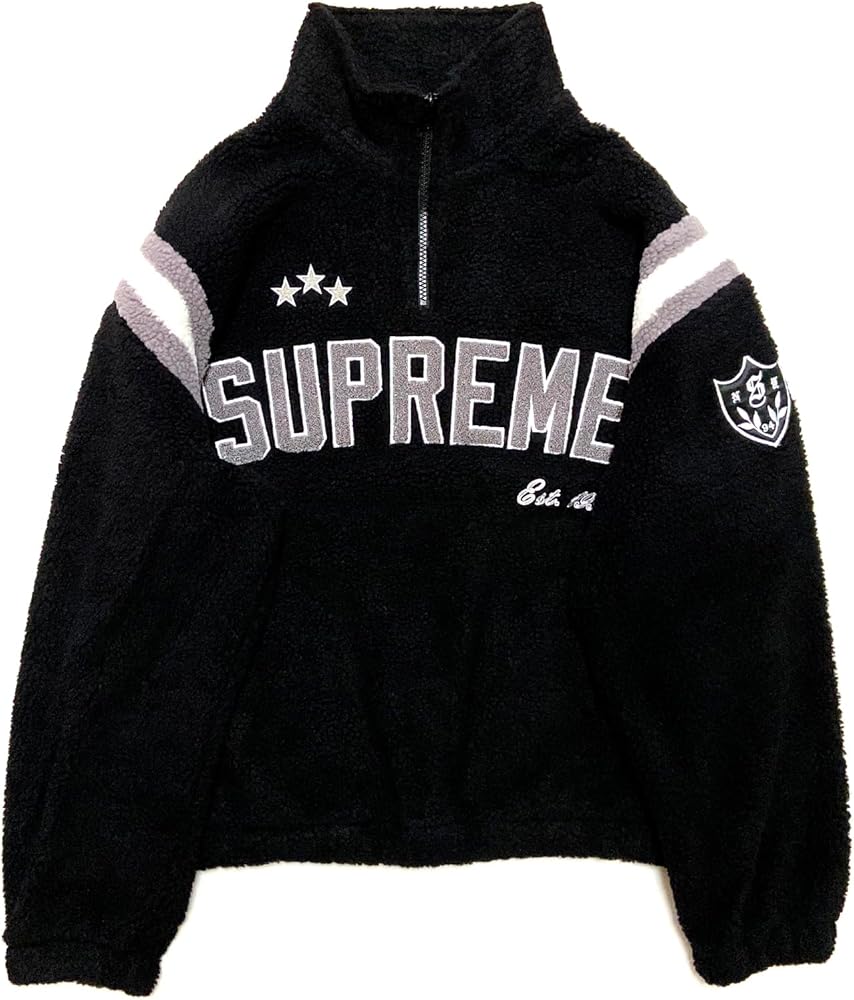 Amazon.co.jp: [シュプリーム] メンズ アークロゴハーフジップフリース