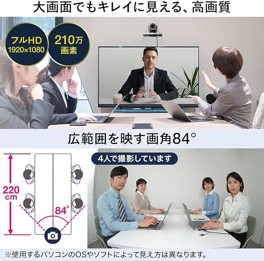 Amazon.co.jp: サンワダイレクト WEB会議カメラ 3倍ズーム 210万画素