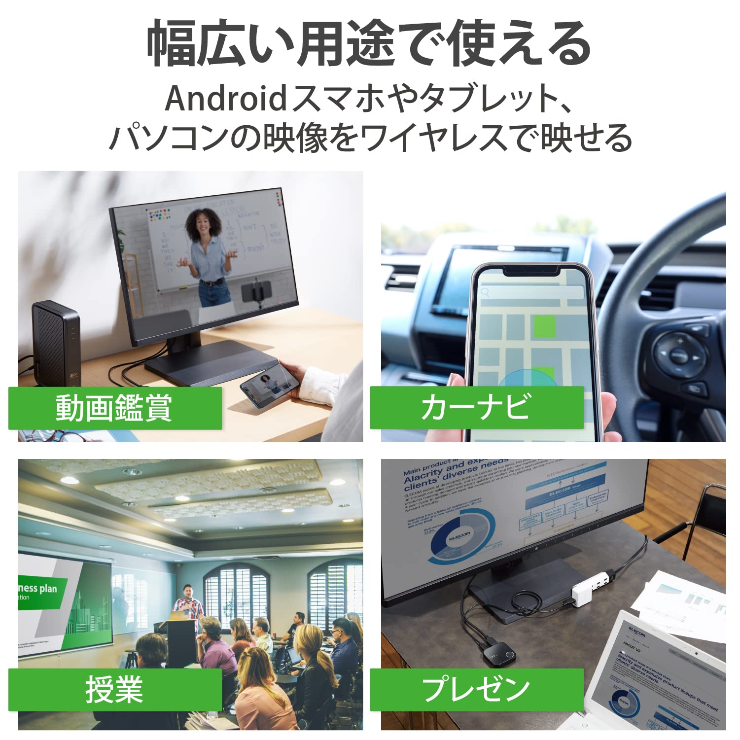 Amazon.co.jp: エレコム ワイヤレスHDMI レシーバー Miracast Wi-Fi