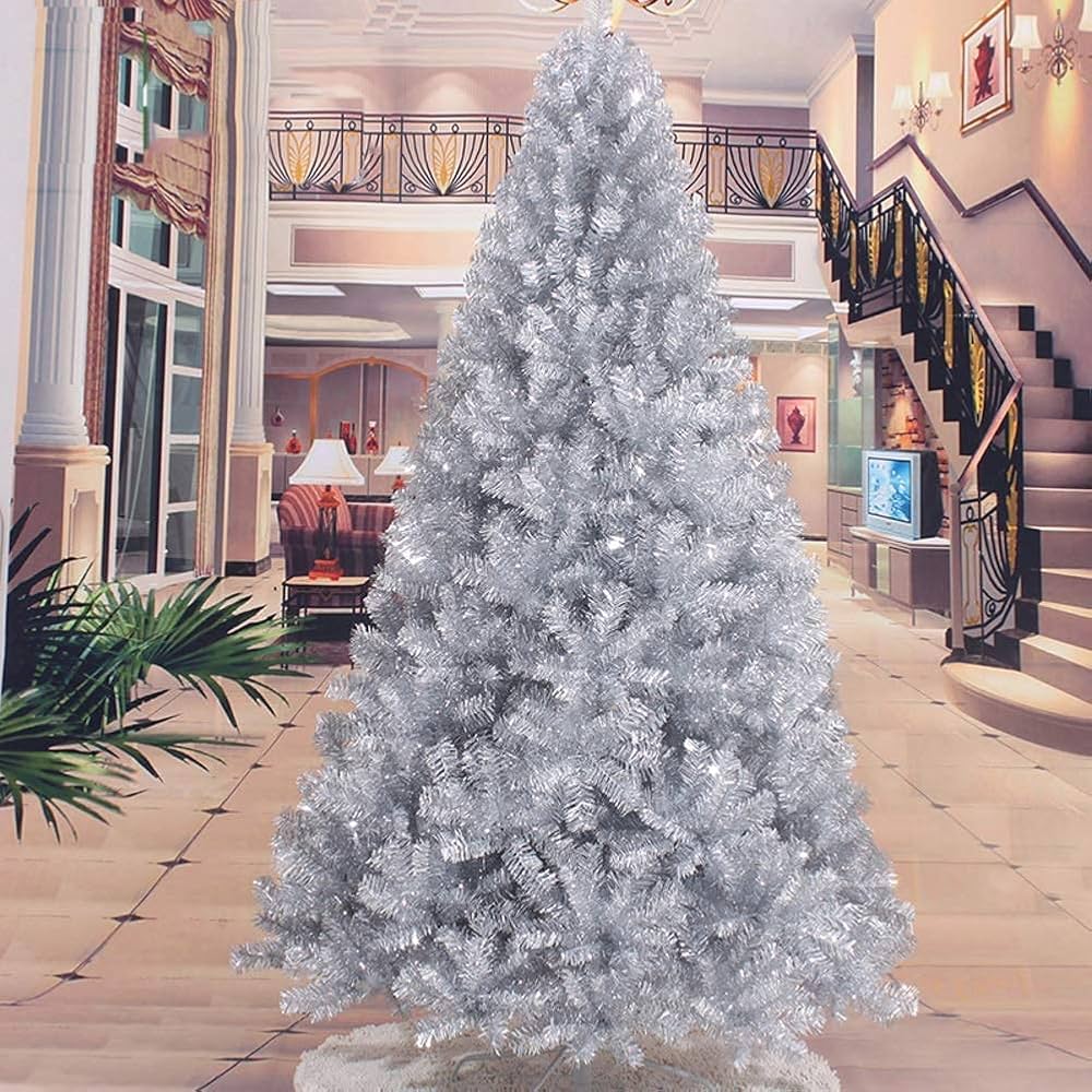 Amazon.co.jp: 人工シルバークリスマスツリー 豪華なクリスマスツリー
