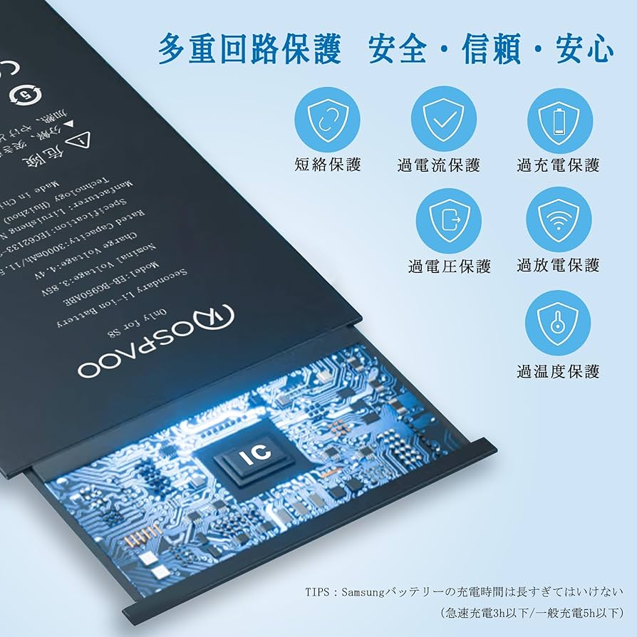 Amazon | KOSPAOO for Samsung Galaxy S8 バッテリー 交換 容量3000mAh