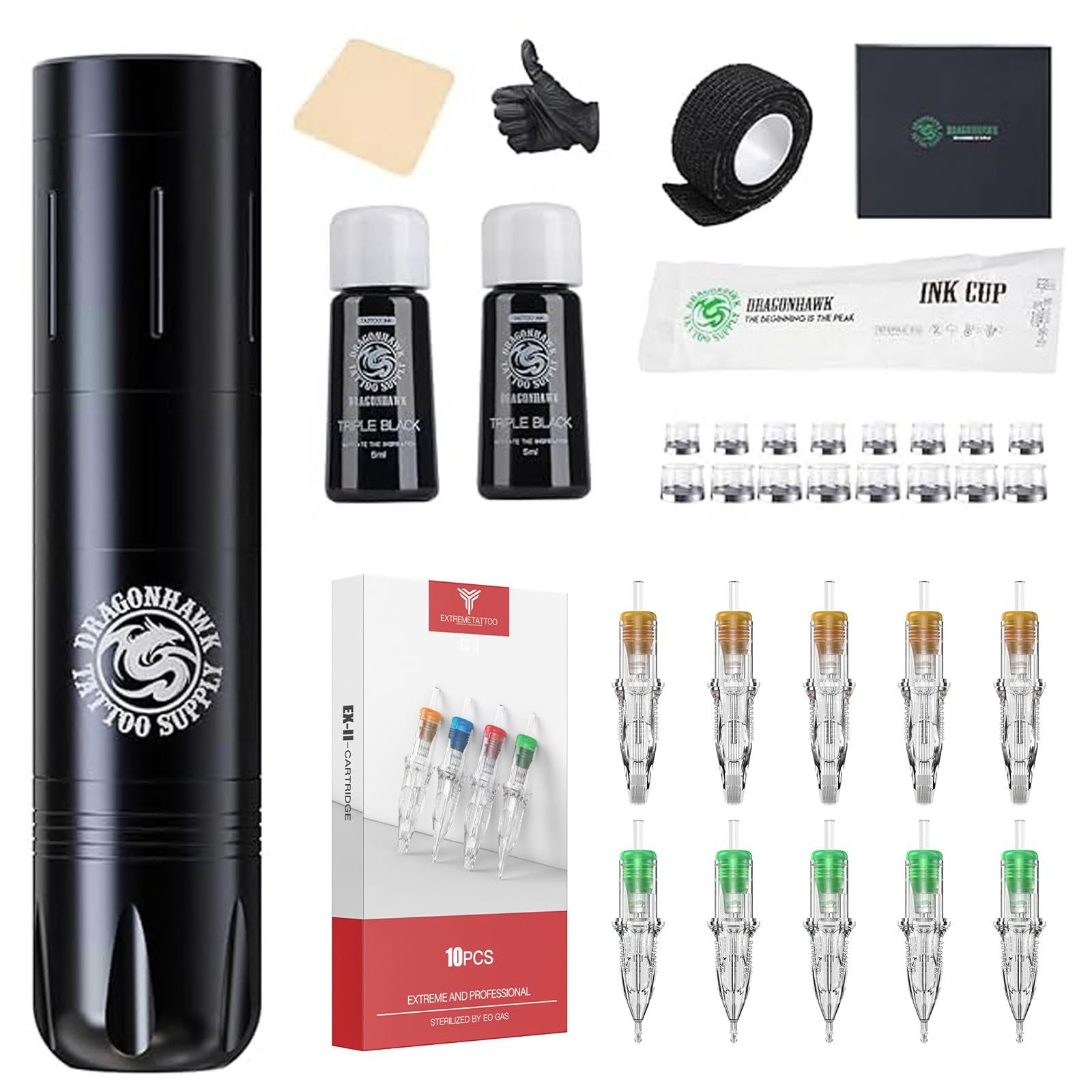 Amazon.com: Dragonhawk X3 Pro Tattoo Wireless Gun Pen Machine Kit