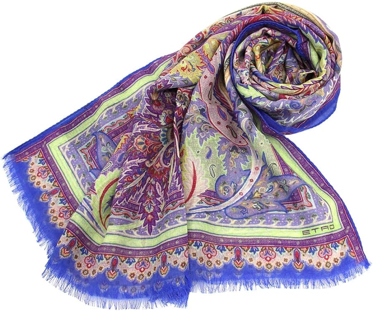 Amazon | [エトロ] スカーフ ウール シルク マルチカラー Scarf Multi