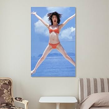Amazon.co.jp: 新山千春水着セクシー写真壁の絵ポスター キャンバス