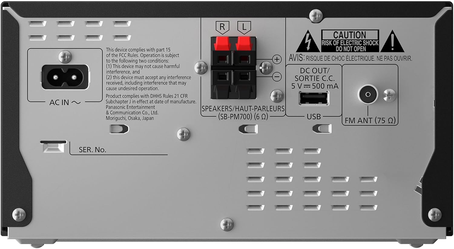 Panasonic Compact Stereo System with CD Player, Bluetooth, FM