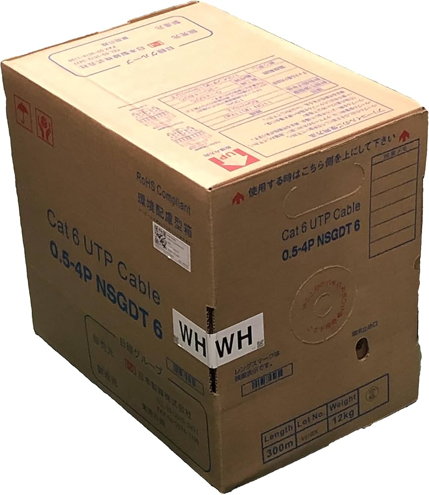 Amazon.co.jp: 日本製線 Cat6 LANケーブル（300m巻き） NSGDT6 0.5mm