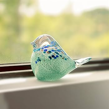 Amazon.co.jp: QFkris 17.8 cm 大きい ハンドメイド ガラス 鳥 置物