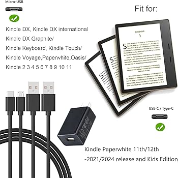 Amazon.com: 5Ft Charger Intended for Kindle E-Reader 2 3 4 5 6 7 8