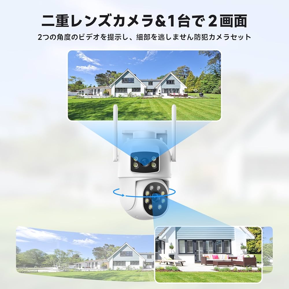 Amazon.co.jp: 【2.4 Ghz/5Ghz対応可能・二つ監視画面】CAMCAMP 防犯