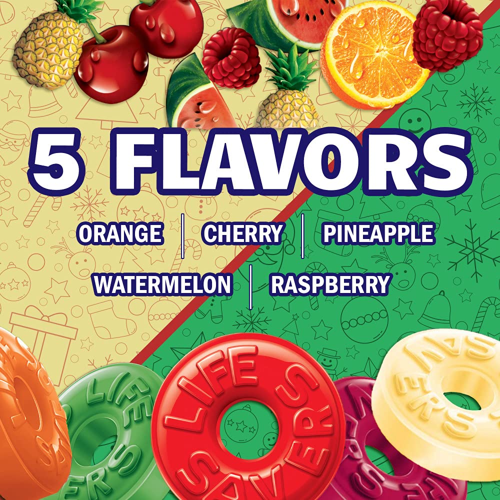 Amazon.com : LIFE SAVERS FIVE FLAVOR HARD CANDY CHRISTMAS 6.84