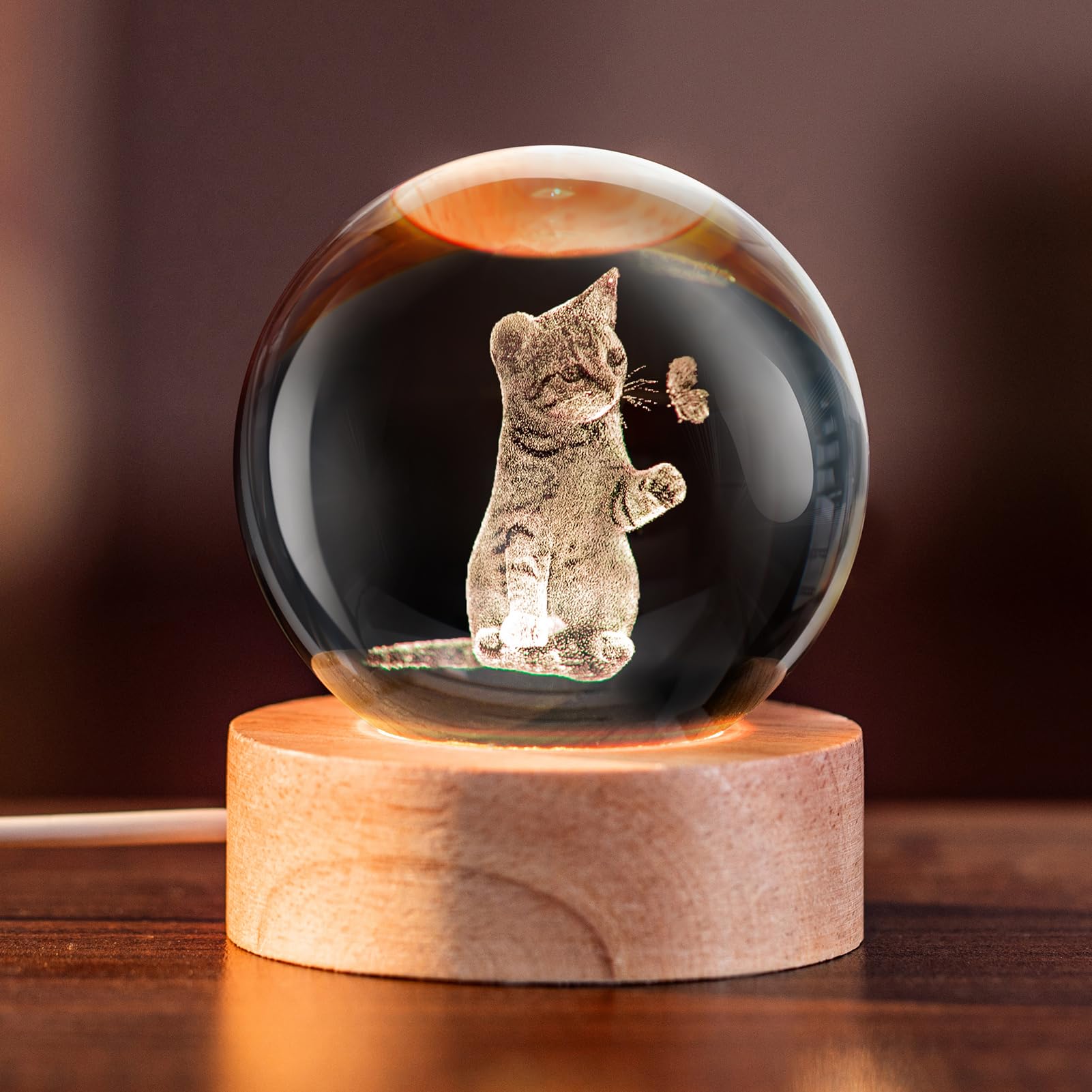 Amazon.com: IFOLAINA 3D Cat Crystal Ball Gifts Ideas for