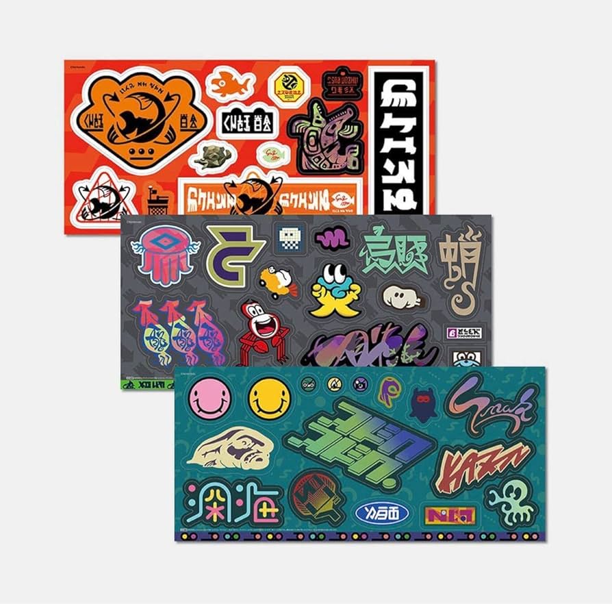 Amazon.co.jp: 未開封 任天堂 スプラトゥーン2 イカすテッカー 3種