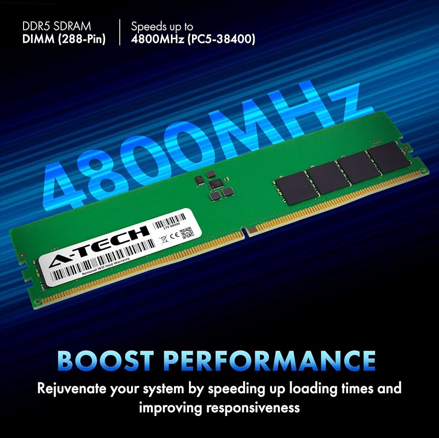 A-Tech 16GB DDR5 4800MHz PC5-38400 CL40 UDIMM 1.1V Non-ECC