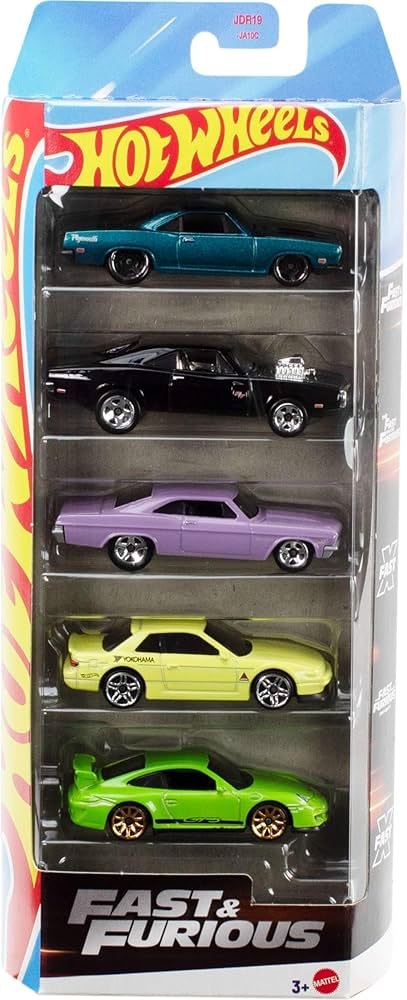 Hot Wheels Fast & Furious Pack de cinco carros, conjunto de