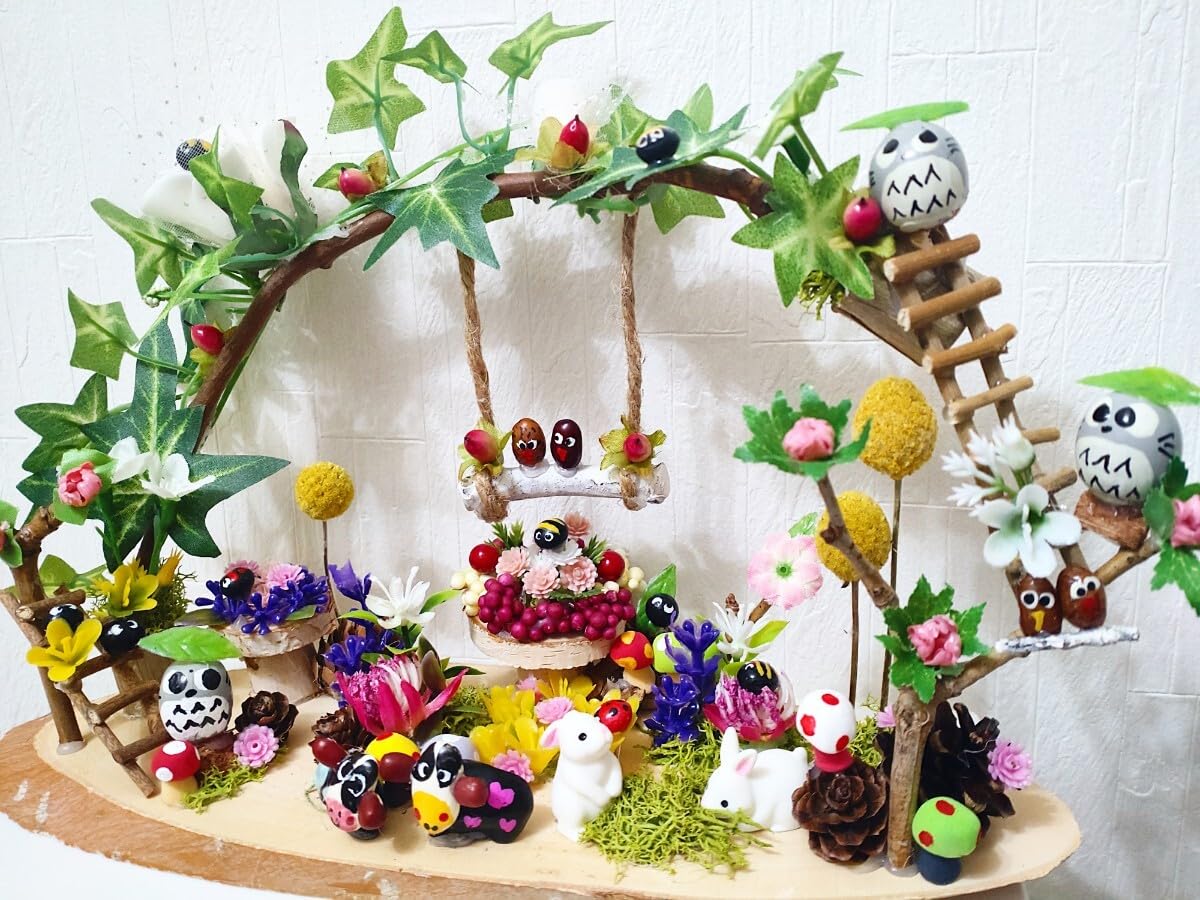 どんぐりアート♡お正月 十二支オブジェ 豪華しめ縄リース 干支乗せ