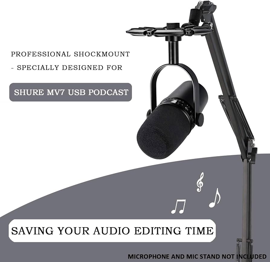 Amazon | Shure MV7 ショックマウント 振動ノイズ低減 マッチング