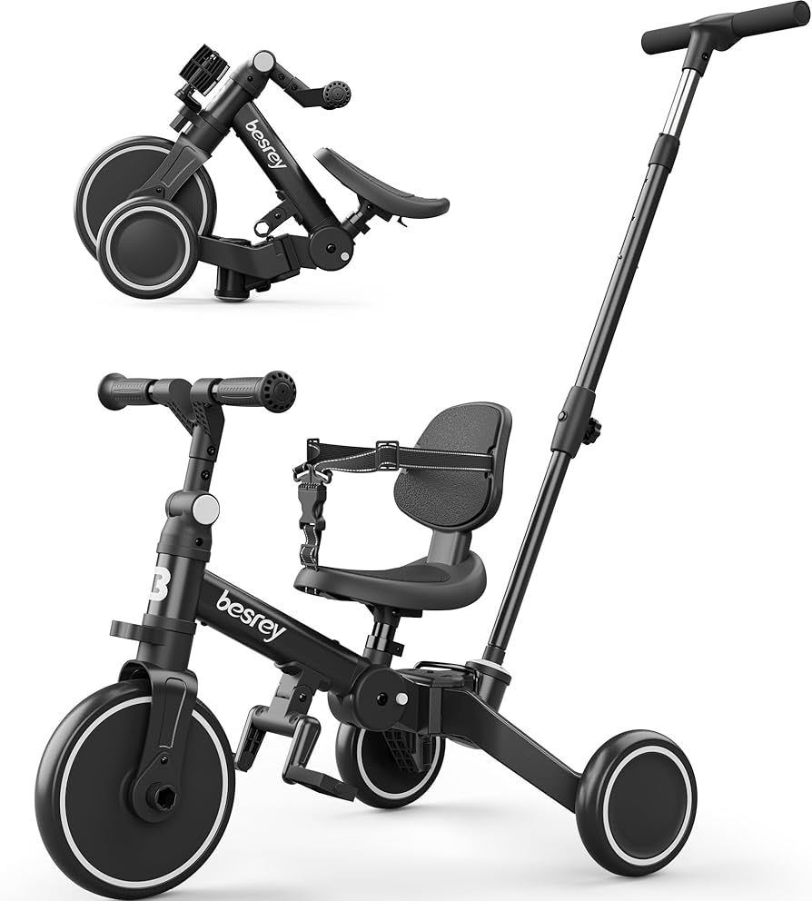 Amazon.co.jp: besrey 三輪車 子供用三輪車 折りたたみ かじとり
