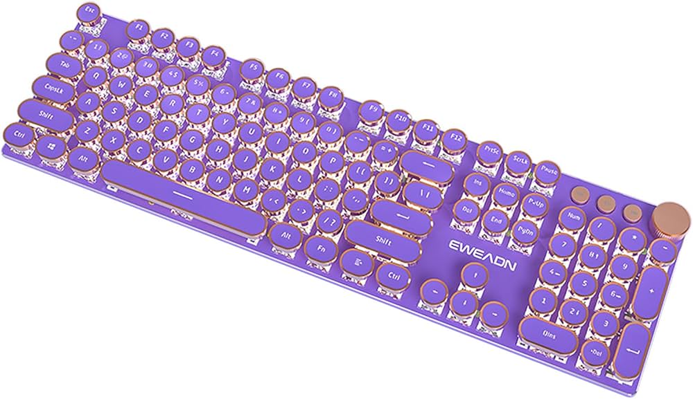 Amazon | EWEADN V20 タイプライター キーボード レトロ スチーム