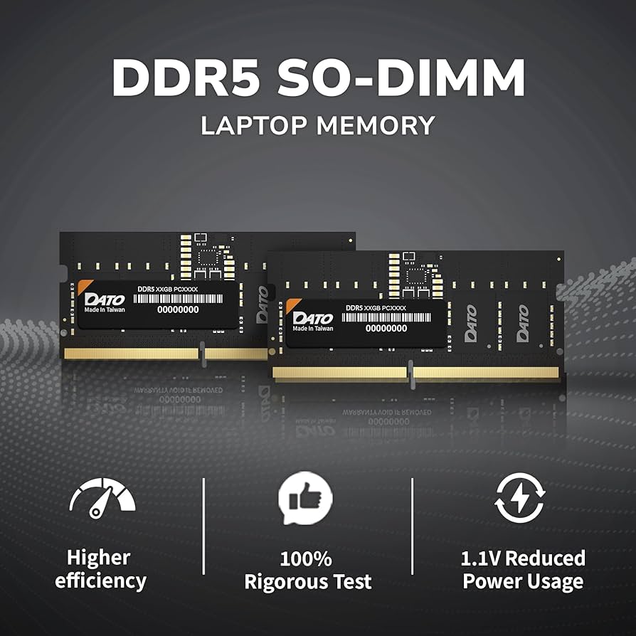 DATO DDR5 SODIMM 32GB Kit 16GBx2 Laptop RAM 5600MHz PC5-44800 CL46