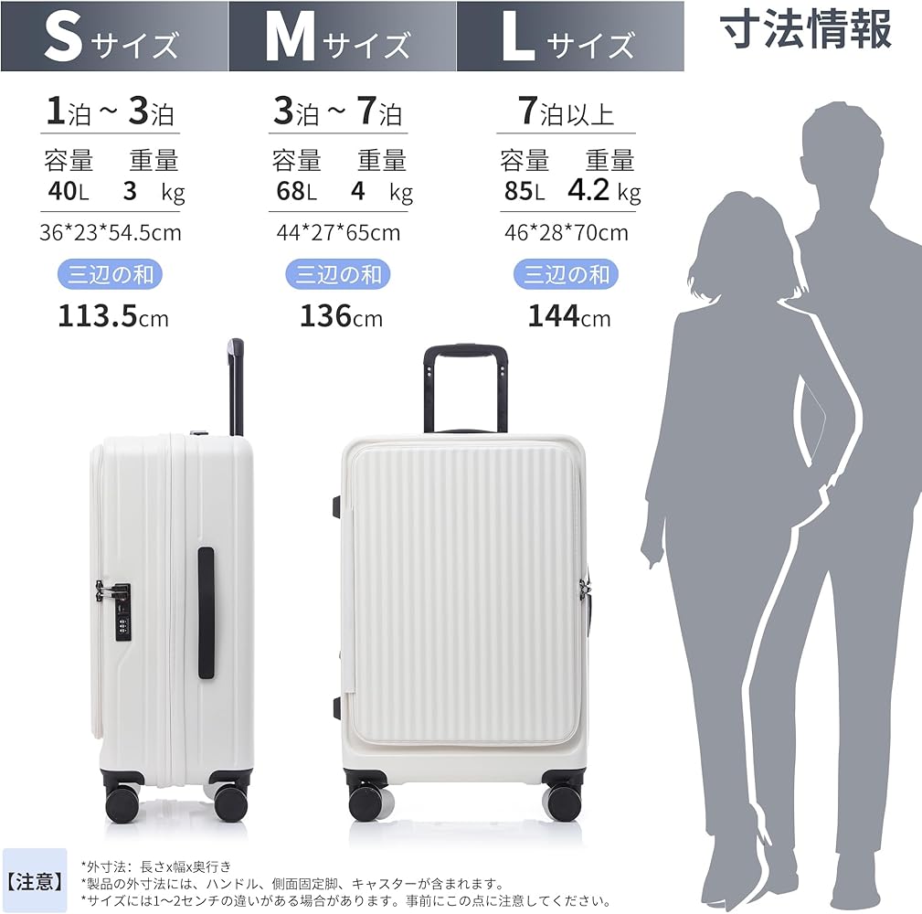 Amazon.co.jp: [Yuweijie] スーツケース キャリーケース 片開き 拡張