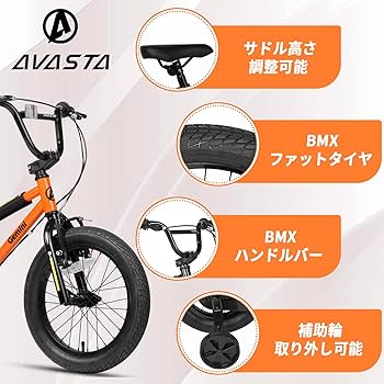 Amazon.co.jp: 【AVASTA】Gemini 14インチ子供用BMX自転車 かっこいい