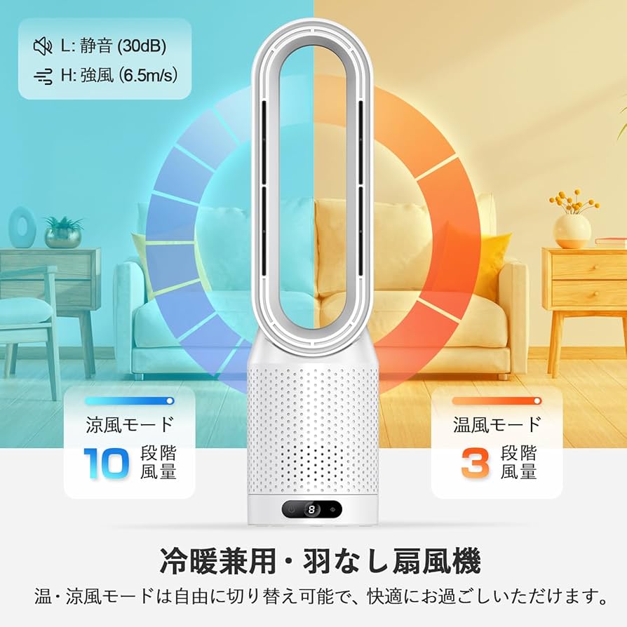 Amazon | 【2025新登場・冷暖兼用羽なし扇風機】SAMONIC タワーファン