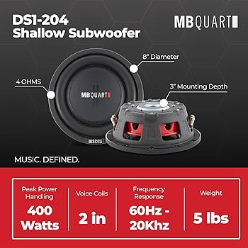 Amazon.com: MB Quart 400 Watt Max 200 Watt RMS Shallow Subwoofer