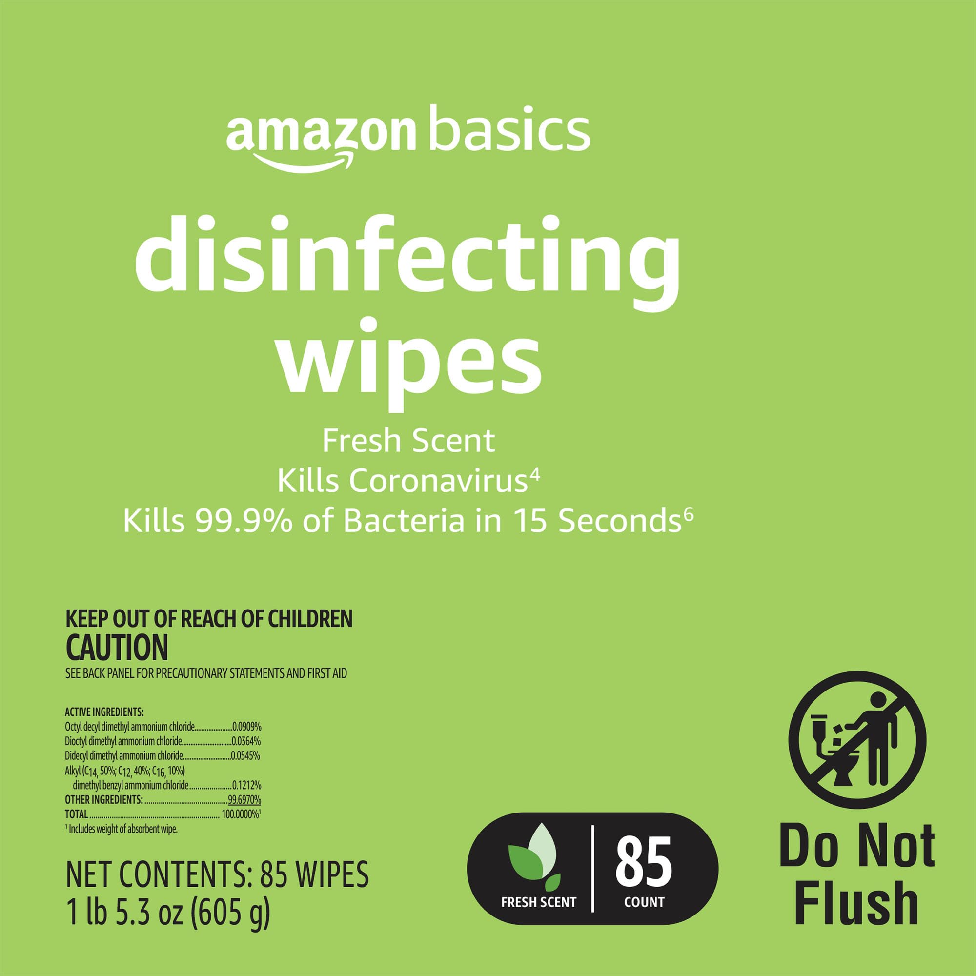 Amazon.com: Amazon Basics Disinfecting Wipes, Lemon & Fresh Scent
