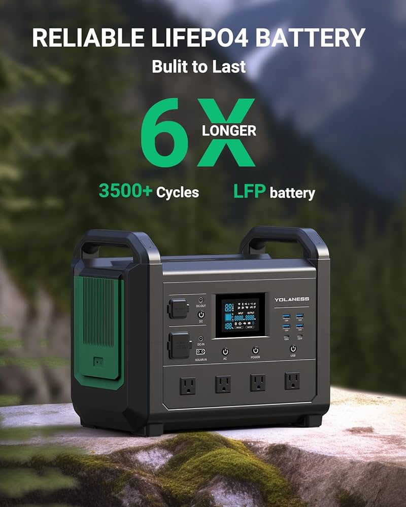 Amazon.co.jp: YOLANESS ポータブル電源 1536Wh/1600W 120分満充電 大