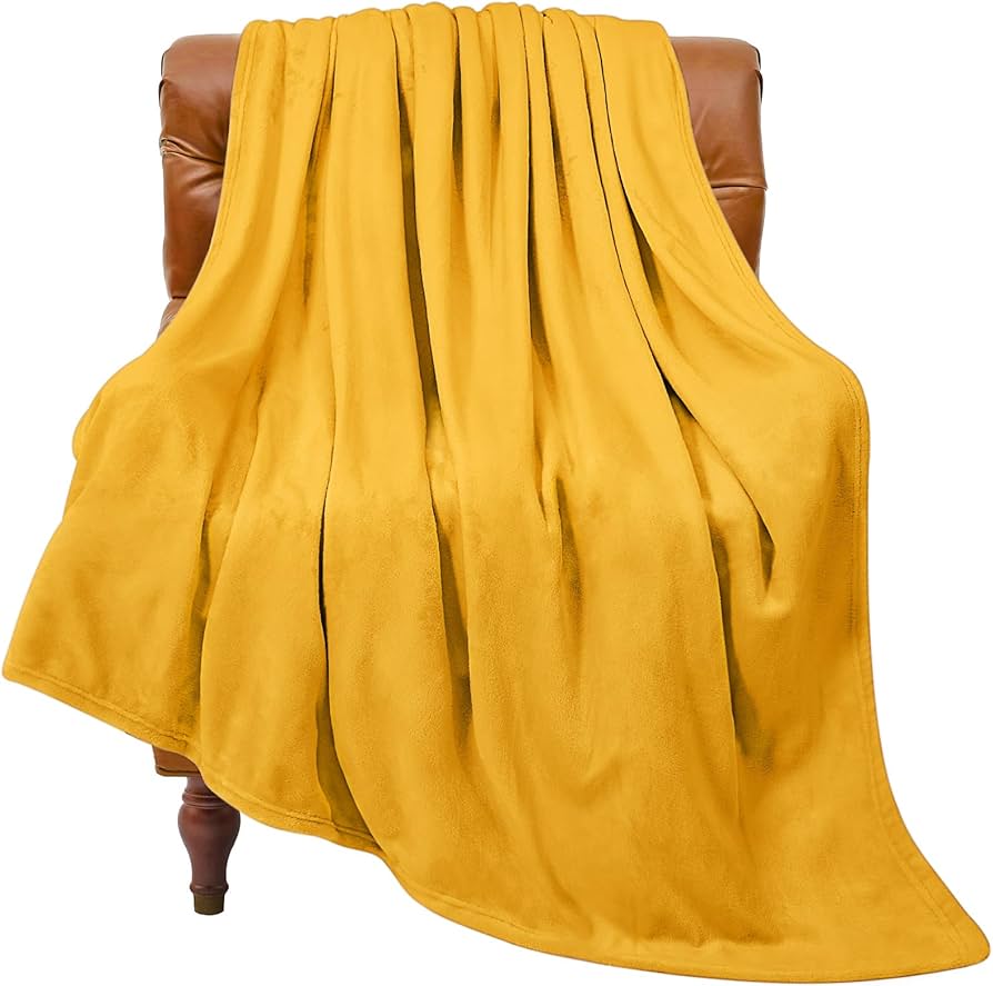 Amazon.com: BEDELITE Fleece Blanket Yellow Throw Blanket for Couch