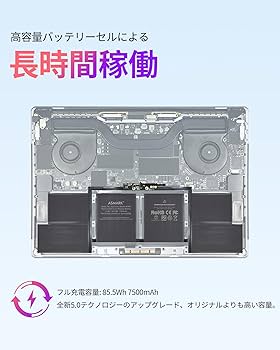 Amazon.co.jp: ASMARK Macbook Pro A1990 バッテリー 交換 適用 15