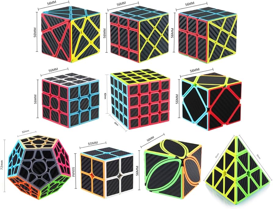 Amazon.com: Roxenda Speed Cube Set of 10 - 2x2 3x3 4x4 Skew Ivy