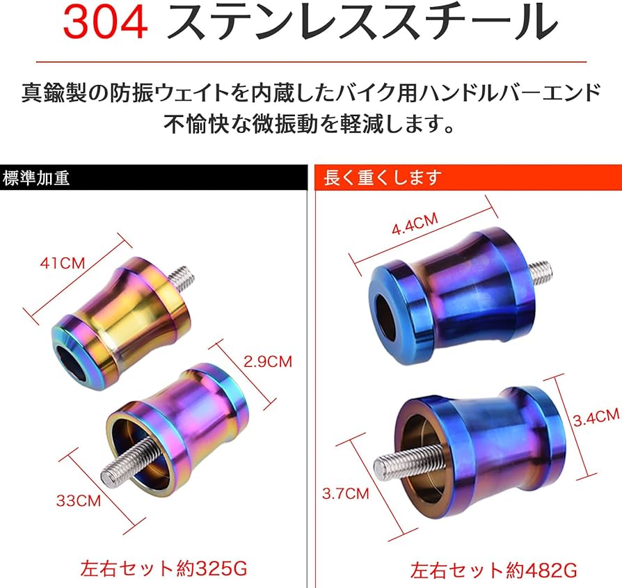 Amazon | LEDISHUN バイク用品 ハンドルバーエンド ウルトラヘビー