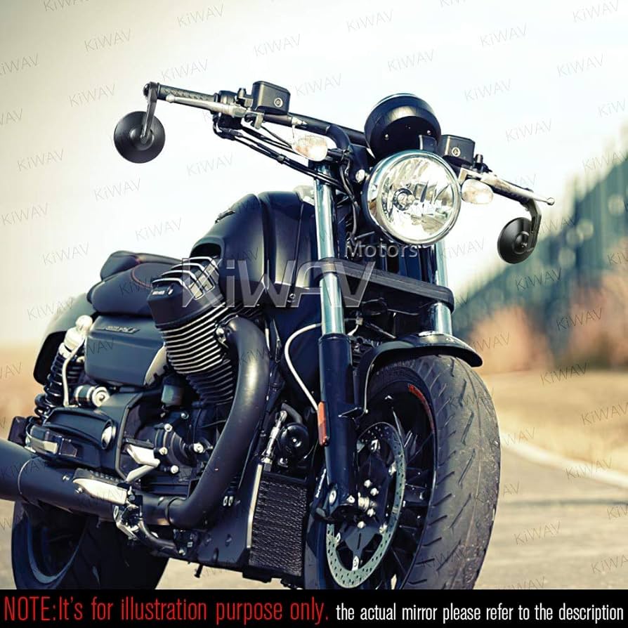 Amazon | KiWAV バーエンドミラー ボブ 黒 一部モトグッツイに適合する