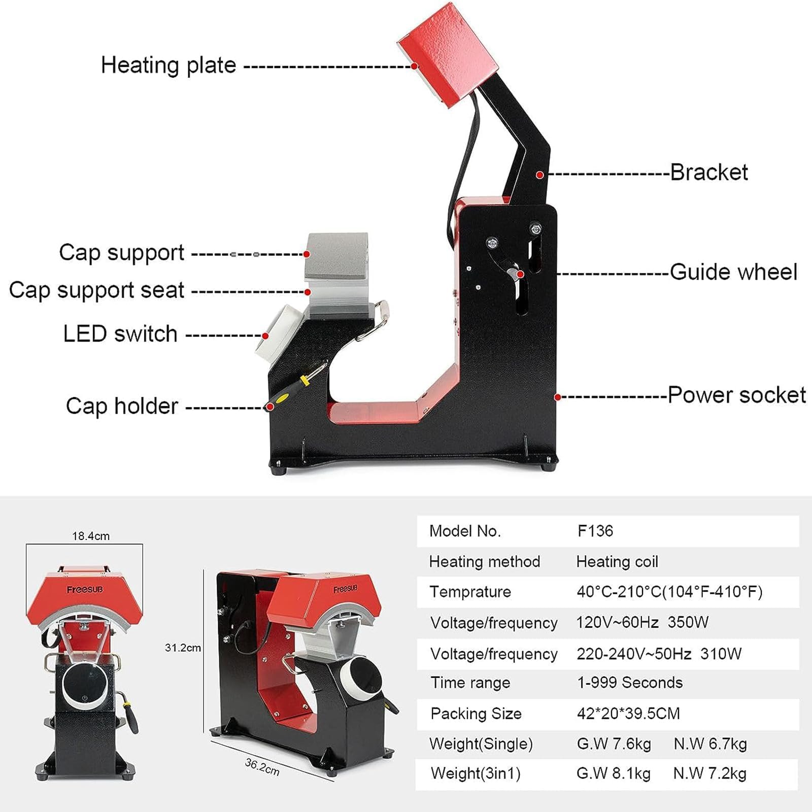 Amazon.co.jp : 帽子昇華印刷機キャップヒートプレス機キャップ