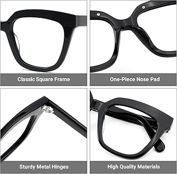 Zeelool Oversize Thick Square Eyeglasses Classic Full Rim Acetate