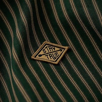 Amazon.co.jp: [karaku] シャツ 長袖 メンズ 「STAY TRUE」刺繍