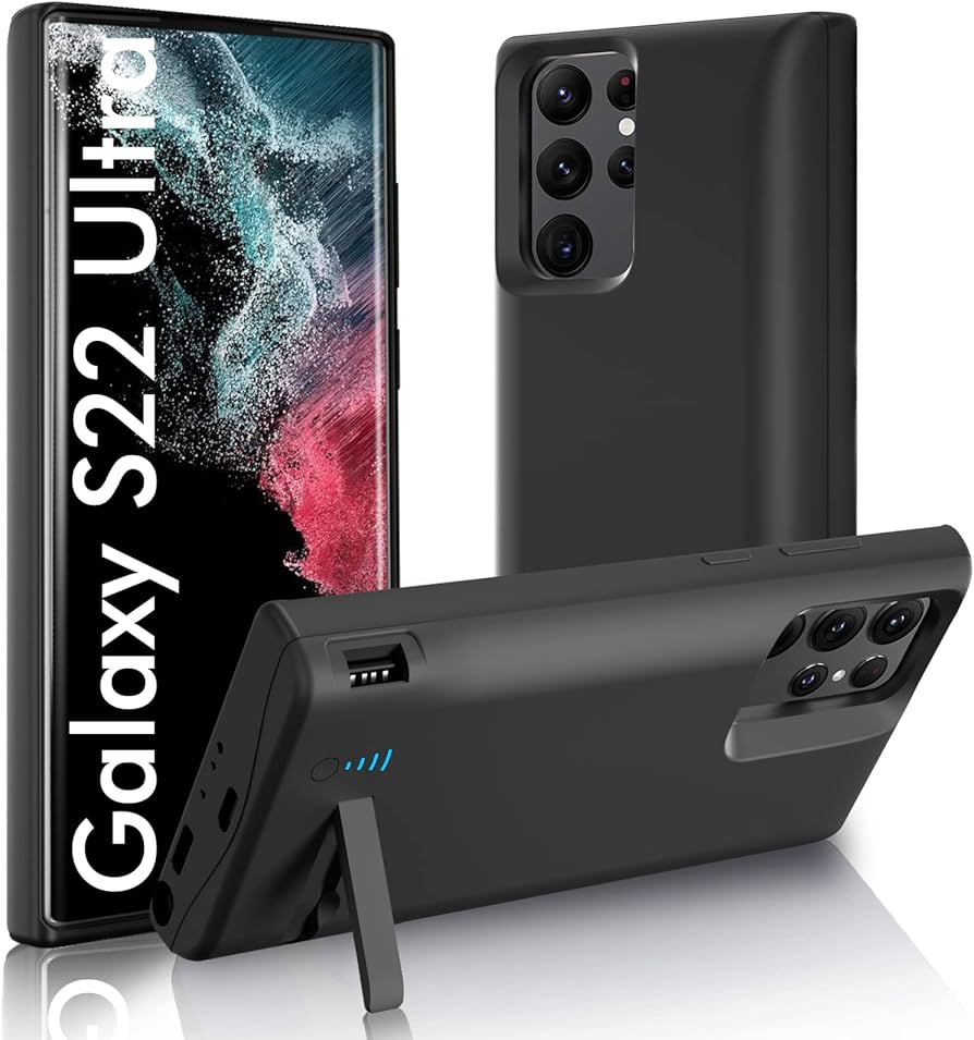 Amazon.com: Galaxy S22 Ultra Battery Case, 7000mAh & Kickstand