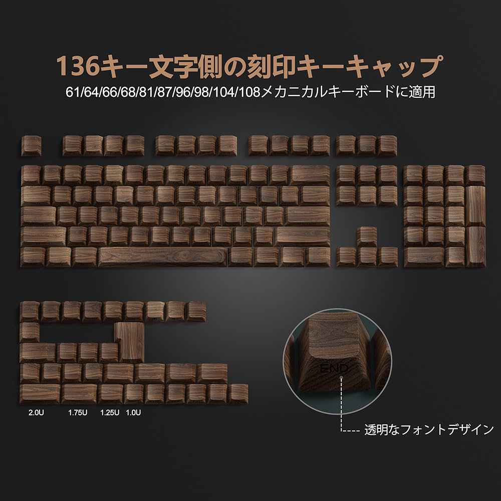 Amazon | Womier PBT ダブルショットキーキャップ, Cherryプロファイル