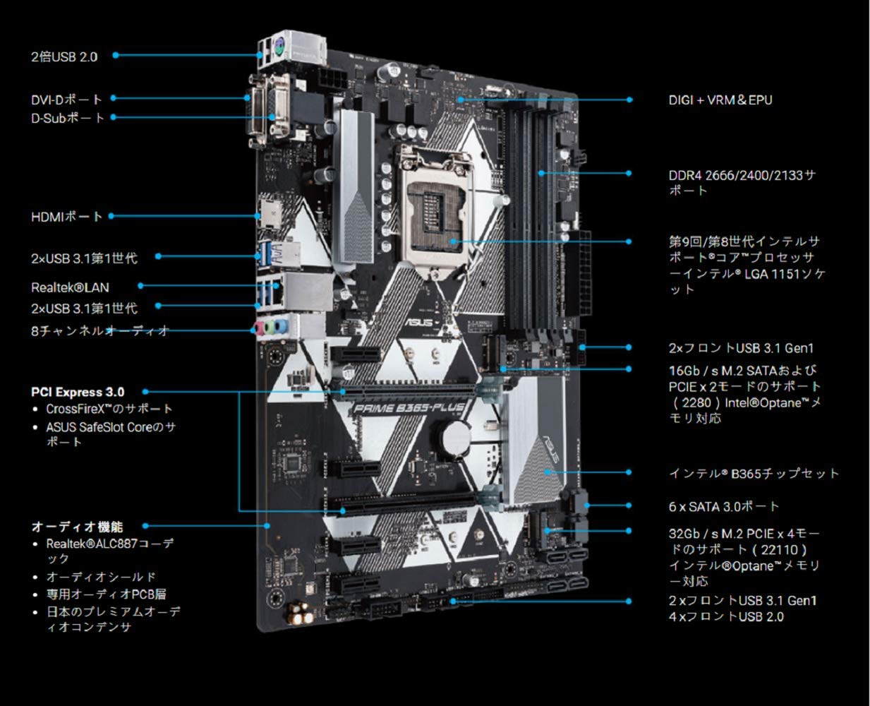 Amazon.co.jp: ASUS Intel B365 搭載 LGA 1151 対応 マザーボード
