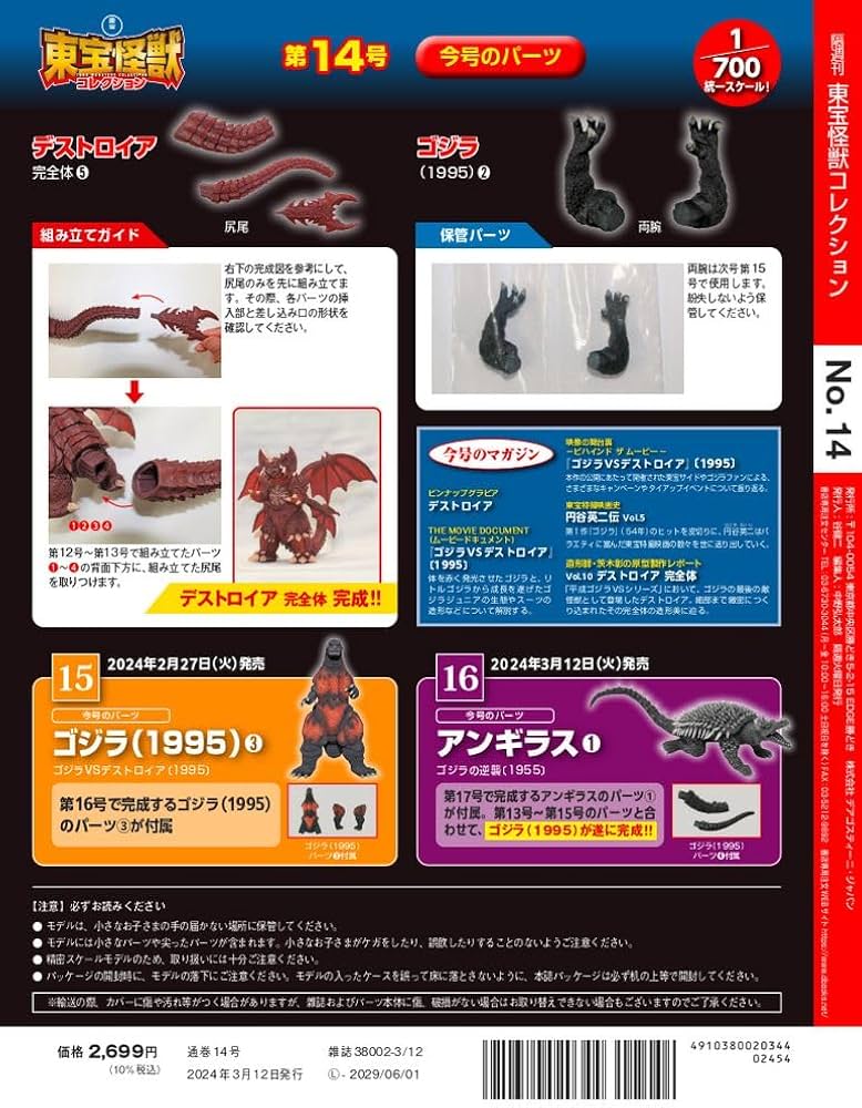 東宝怪獣コレクション 14号 (デストロイア完全体5/ゴジラ(1995)2