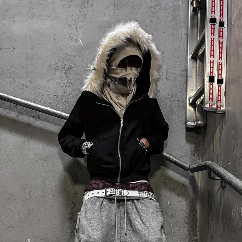 Amazon.com: OANTGM Crop Winter Coats Teen Y2k Zip Up Hoodie Fur