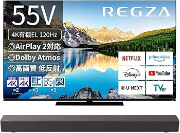 Amazon | 【セット買い】 REGZA テレビ 55インチ 4K 有機ELテレビ
