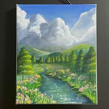 Amazon.co.jp: 絵 絵画 風景画 アクリル画 水彩画 雲 テクスチャー