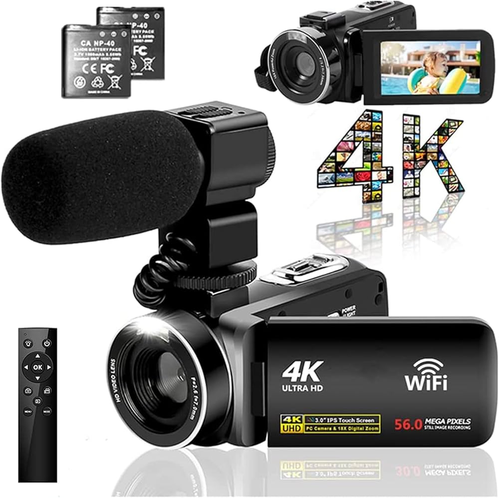 Amazon | ビデオカメラ 4K YouTubeカメラ WIFI機能18倍デジタルズーム